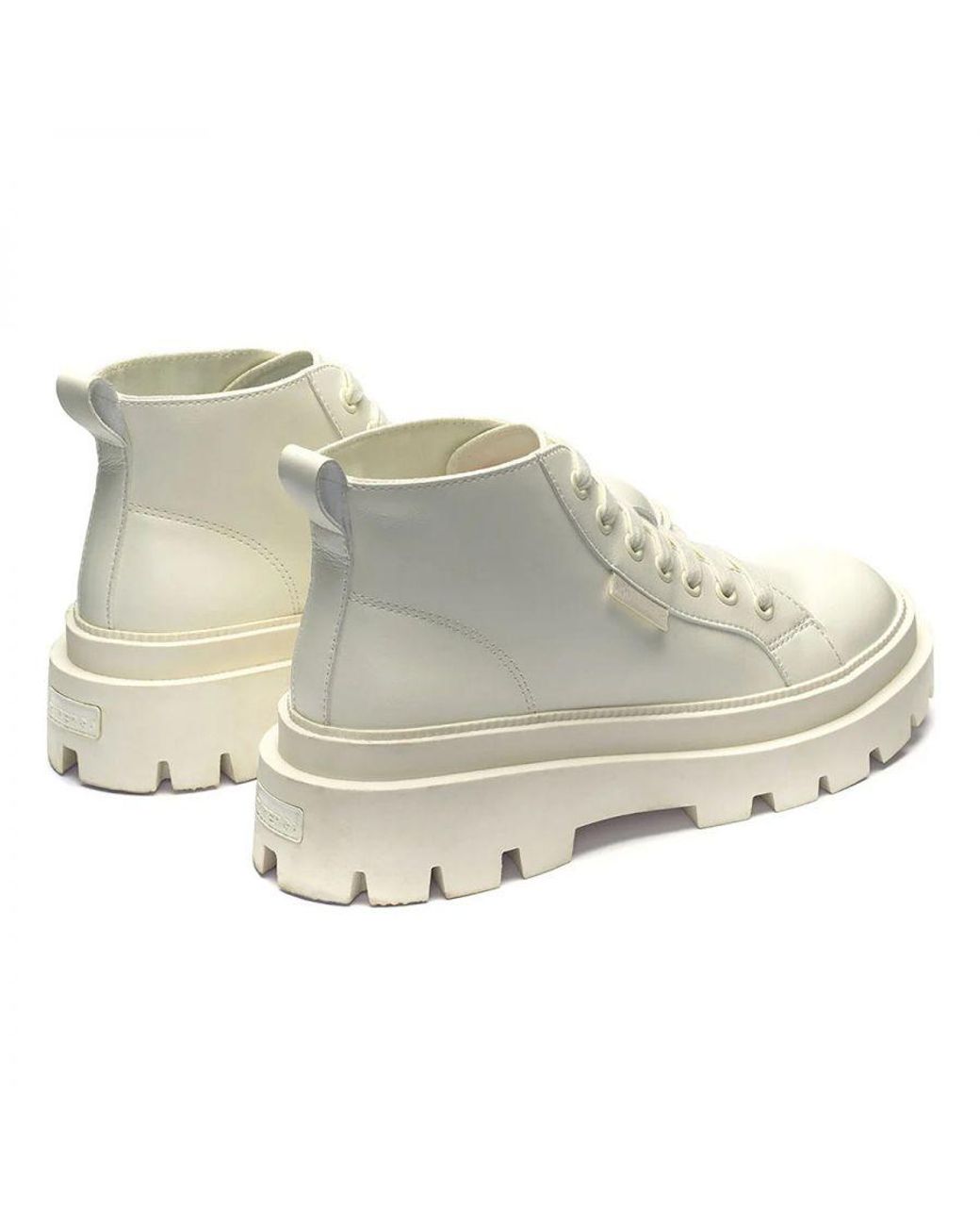 Superga White Ladies 3052 Alpina Apex Faux Leather Mid Cut High Tops (Total)