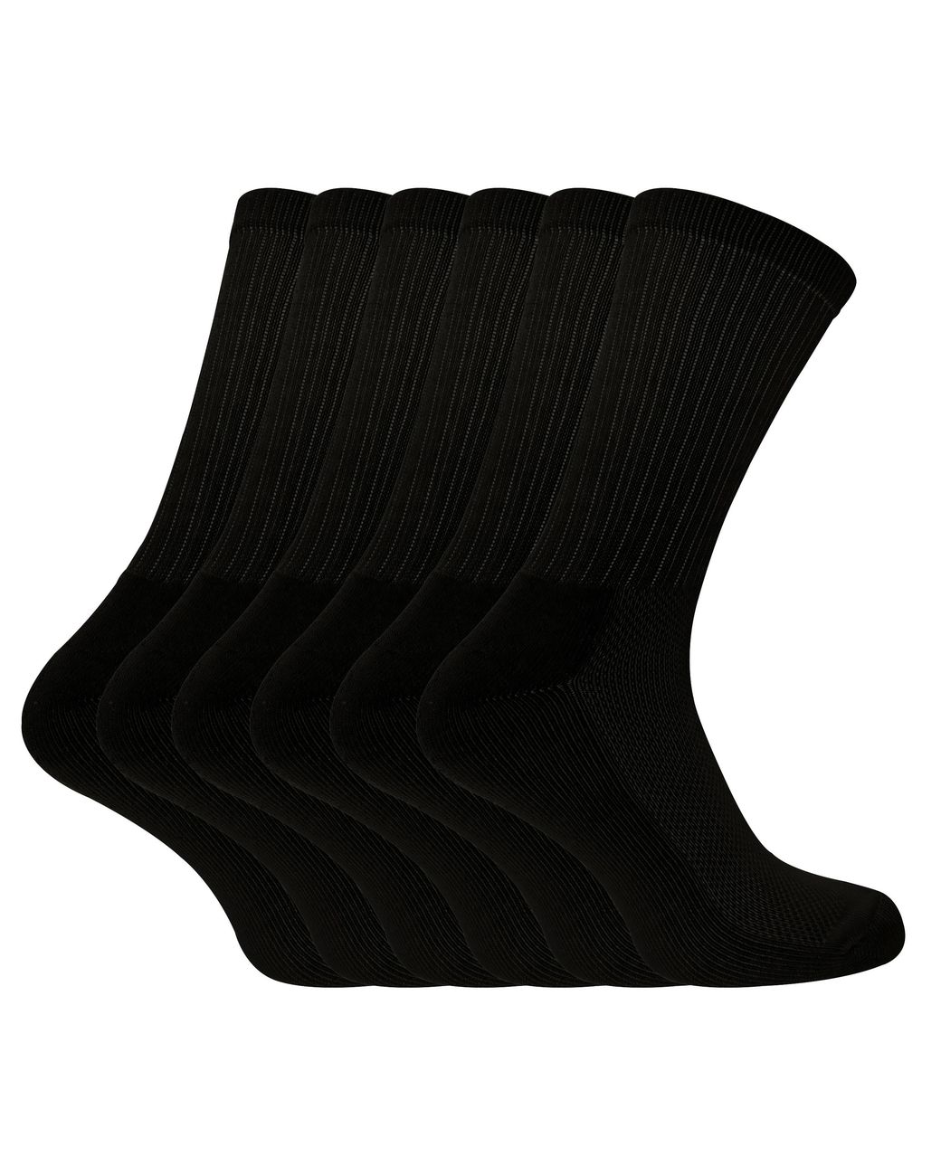 Sock Snob Black 6 Pack Bamboo Organic Cotton Running Sport Socks for men