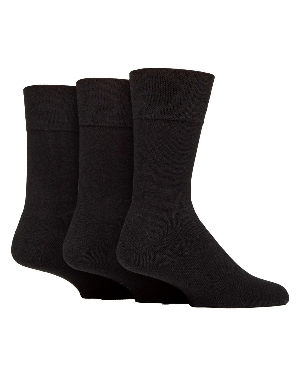 Gentle Grip Black 3 Pack Ladies And Non Elastic Sport Socks for men