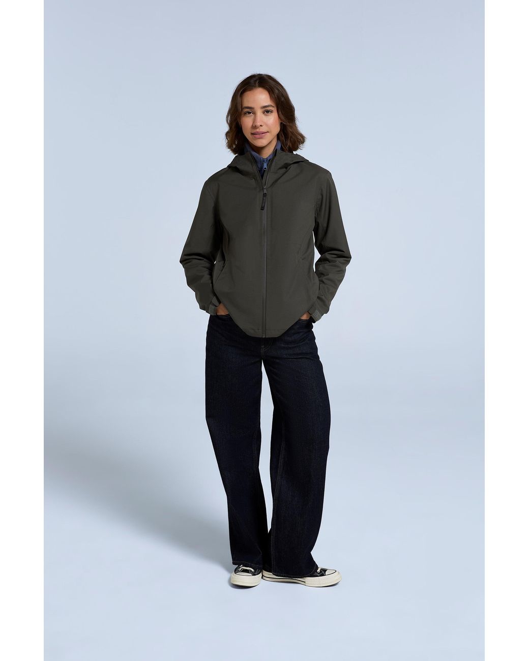 Mountain Warehouse Gray 'Elements' Waterproof Jacket With Adjustable Hood Breathable Coat
