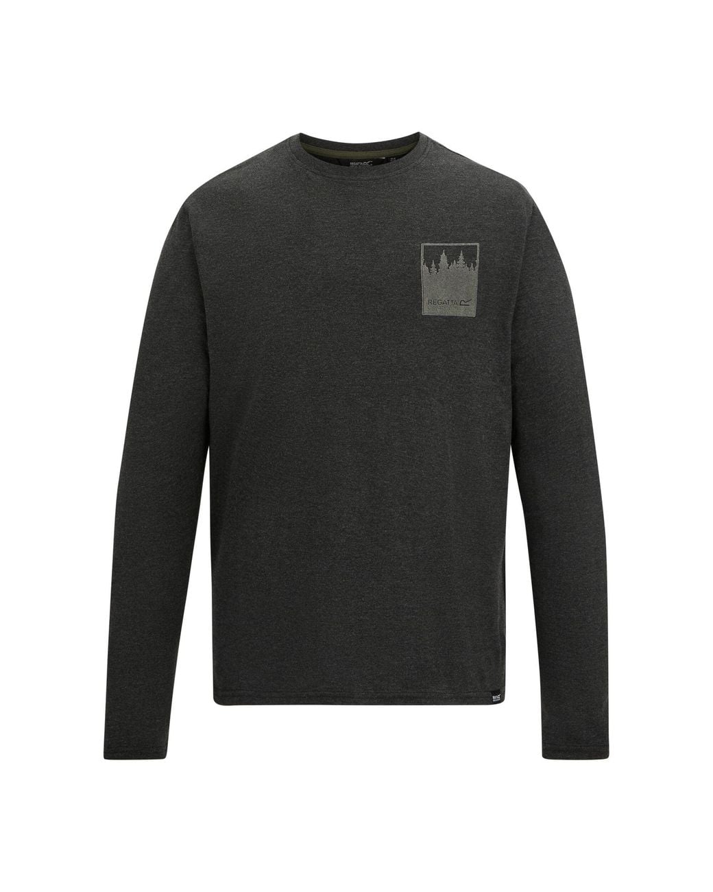 Regatta Gray Maylow Retro Poster Back Print Long-Sleeved T-Shirt for men