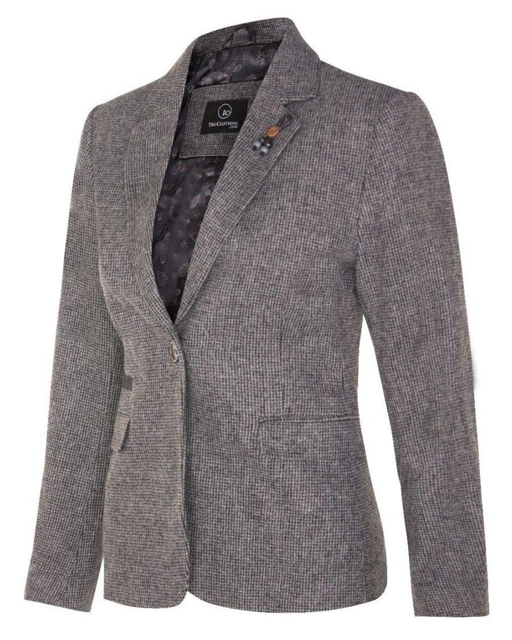 TruClothing Gray Tweed 1920S Herringbone Blazer Canvas