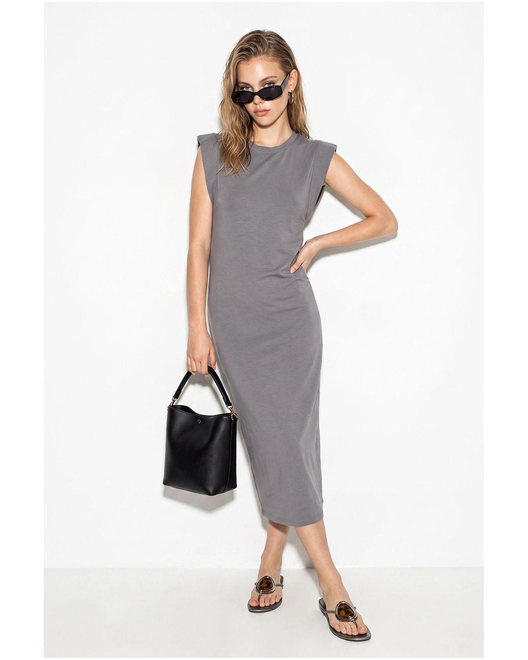 Bianco Lucci Gray Midi Dress