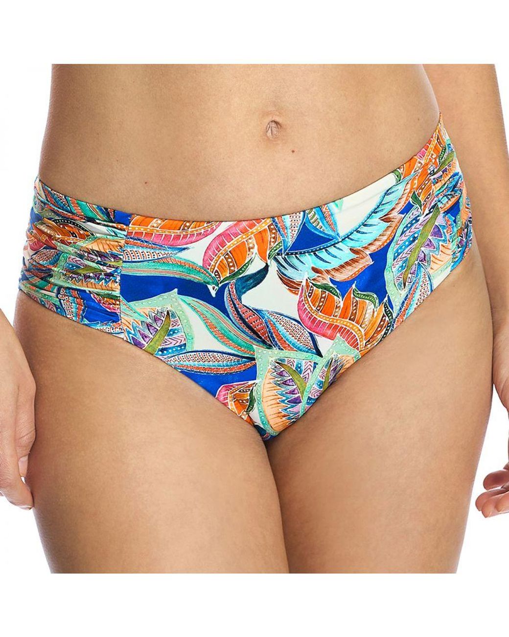 Ory Blue High-Waisted Bikini Panties W241457