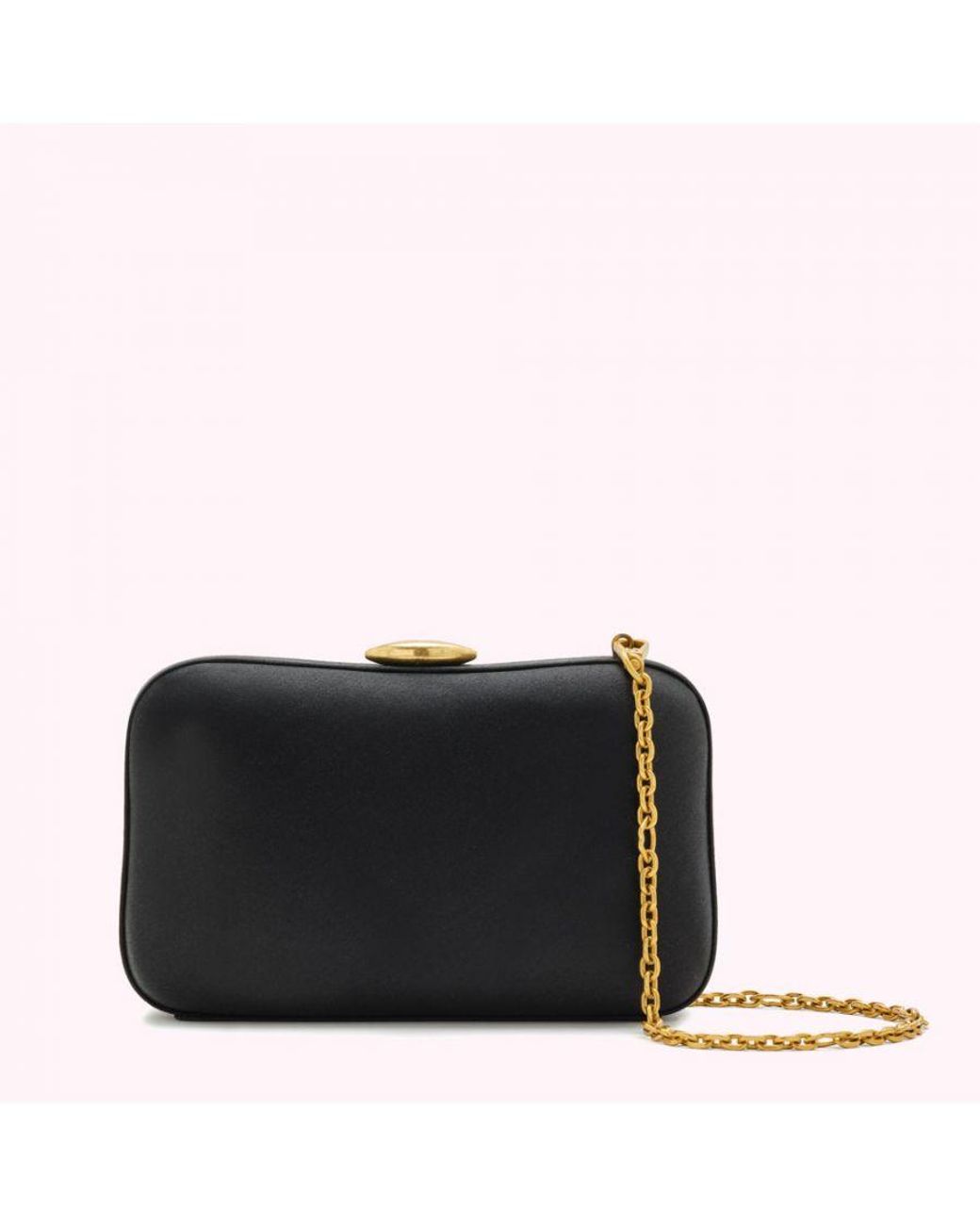 Lulu Guinness Black Satin Hayworth Clutch Bag Lyst UK