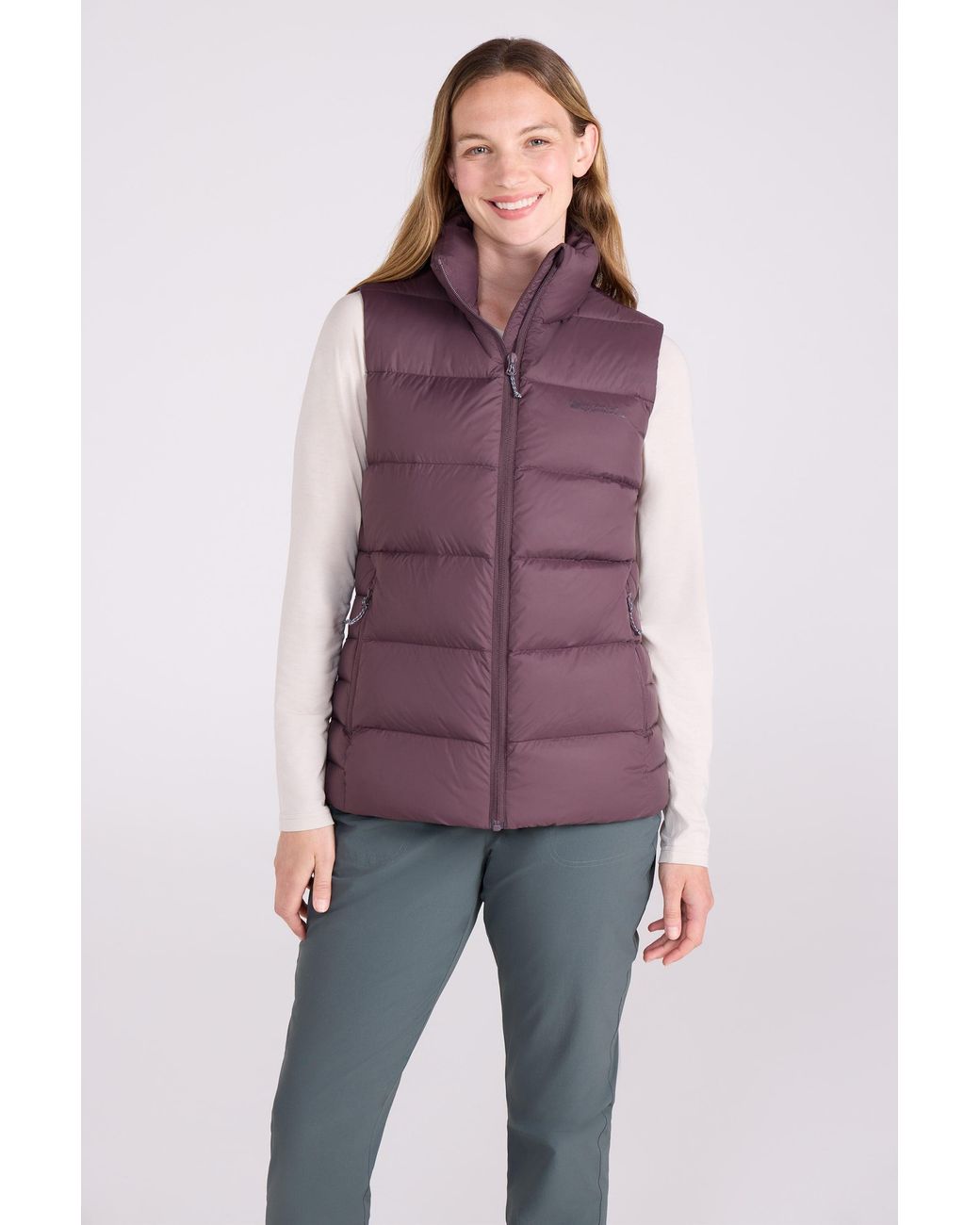 Mountain Warehouse Purple 'Stratus' Packable Down Gilet Casual Water Resistant Body Warmer Jacket Polyamide