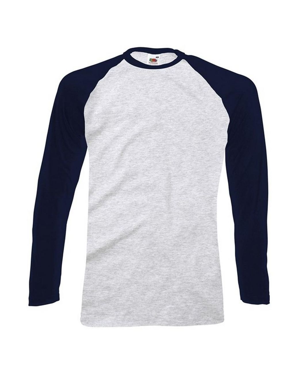 Fruit Of The Loom Blue Long-Sleeved Baseball T-Shirt /Deep) Cotton for men