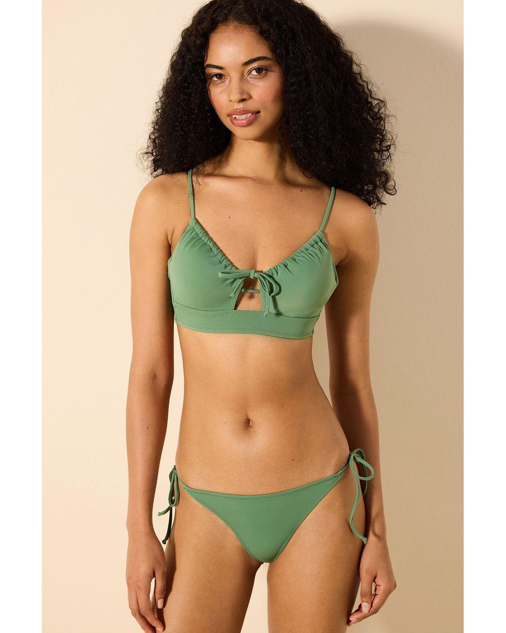 Penti Green Low-Waist Tie-Side Bikini Bottoms