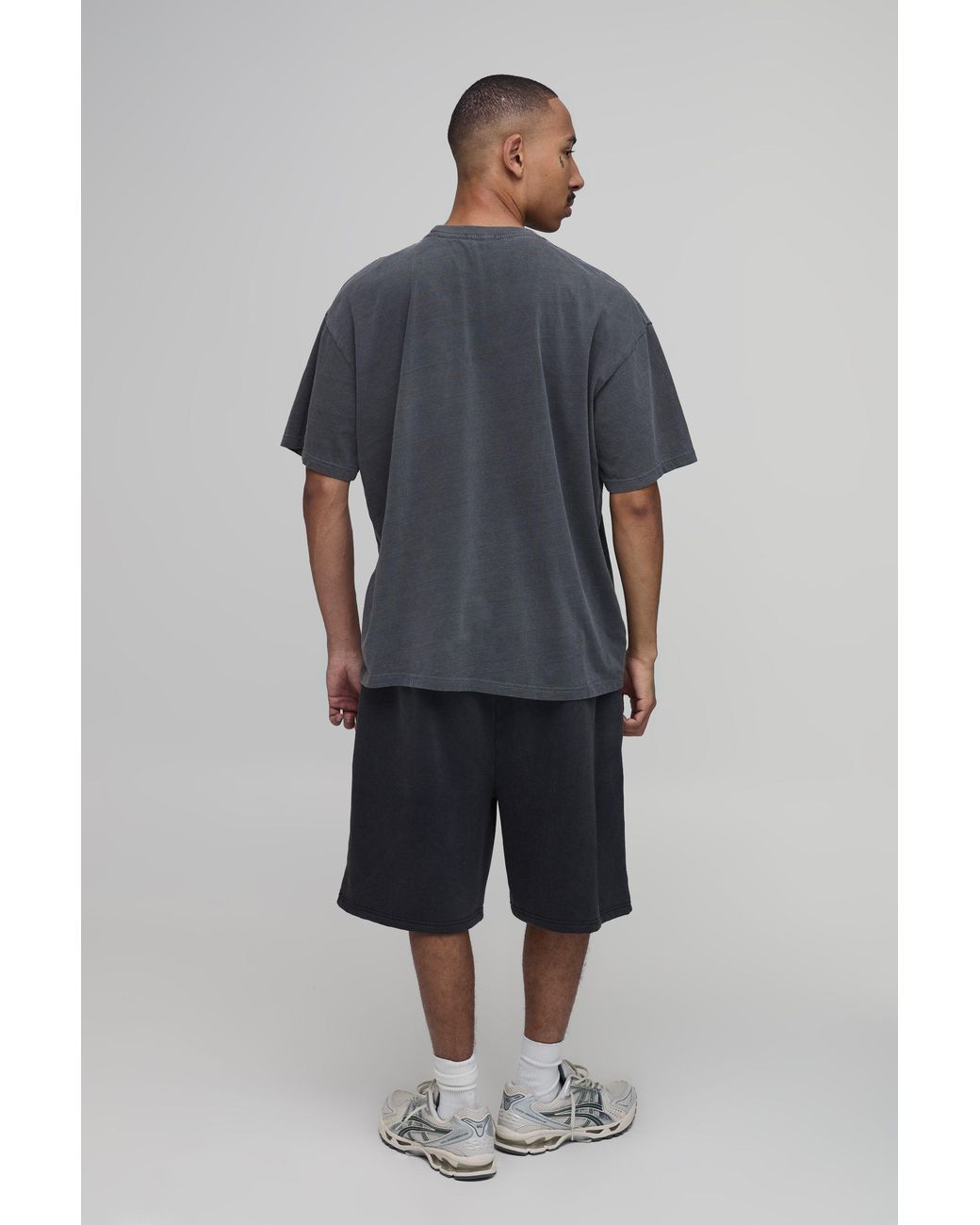 BoohooMAN Gray Oversized Homme Cross T-Shirt for men