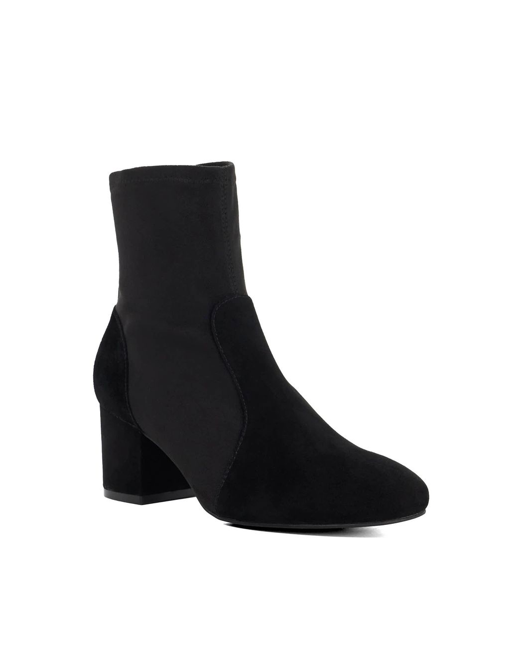 Dune Black Olianna Block Heel Sock Ankle Boots