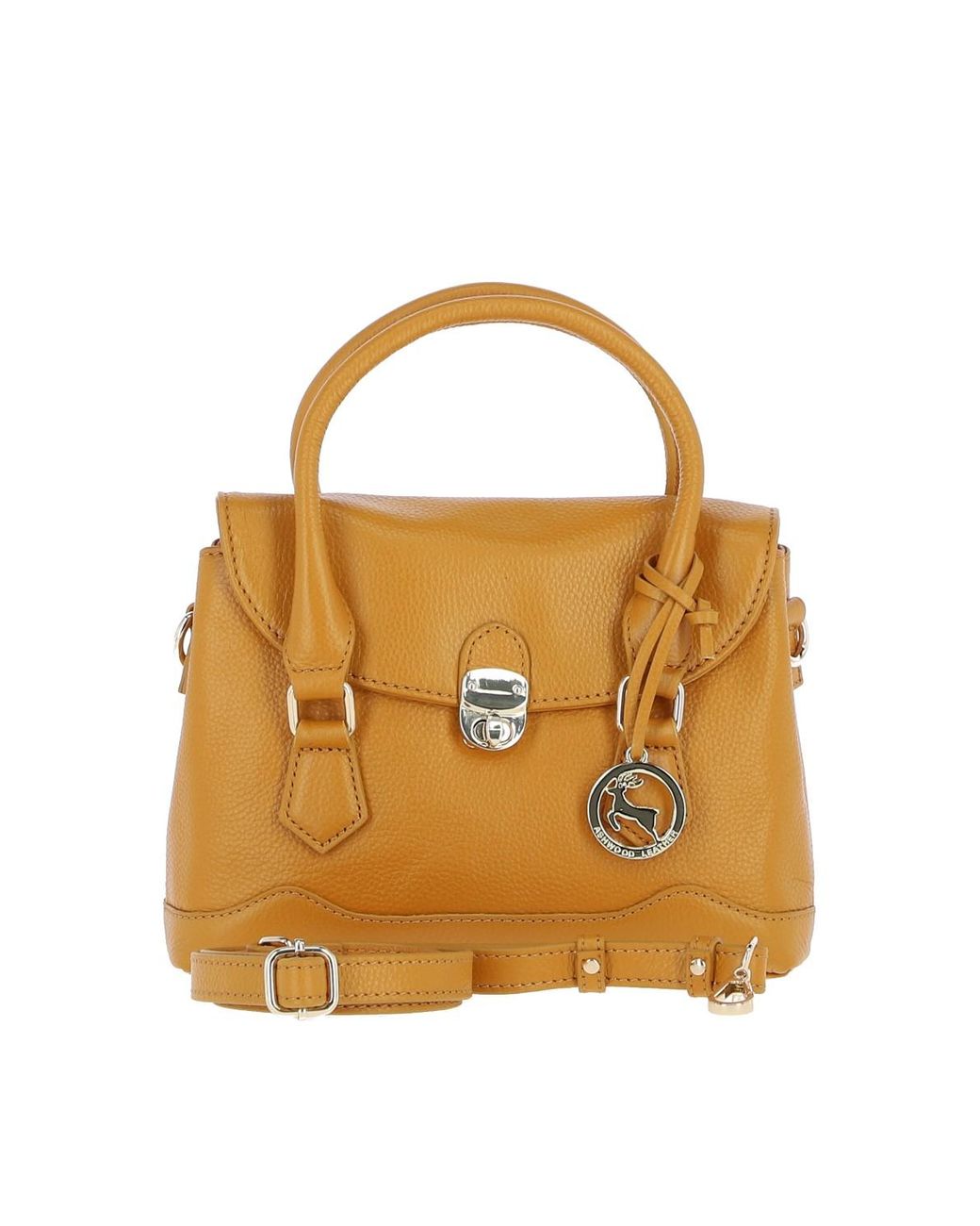 Ashwood Leather Metallic Elegant Handbag With Detachable Crossbody Strap