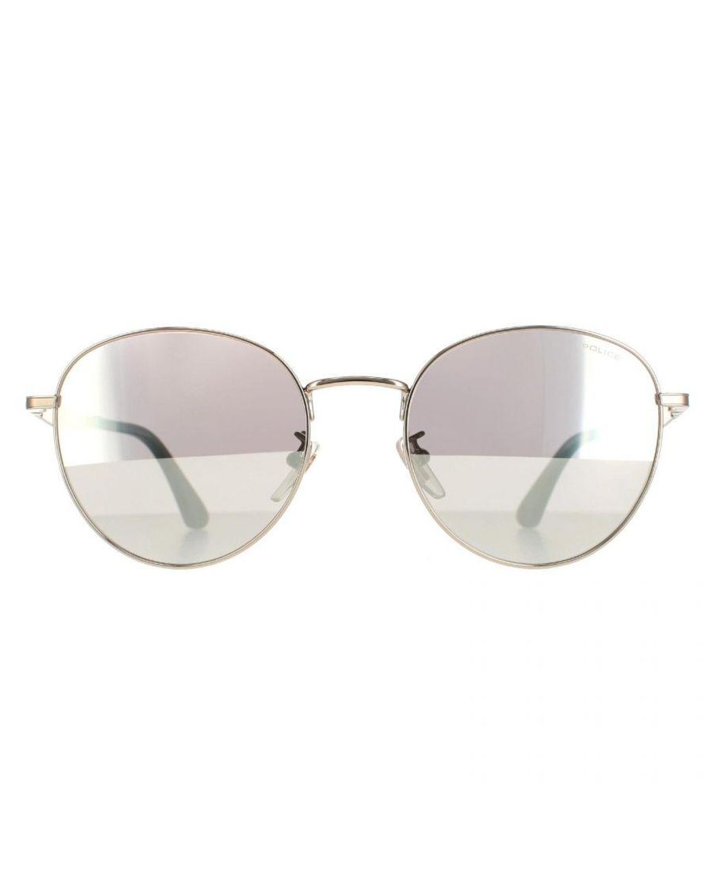 Police Brown Round Shiny Smoke Mirror Sple07 Origins Nineties 1 Metal (Archived) for men