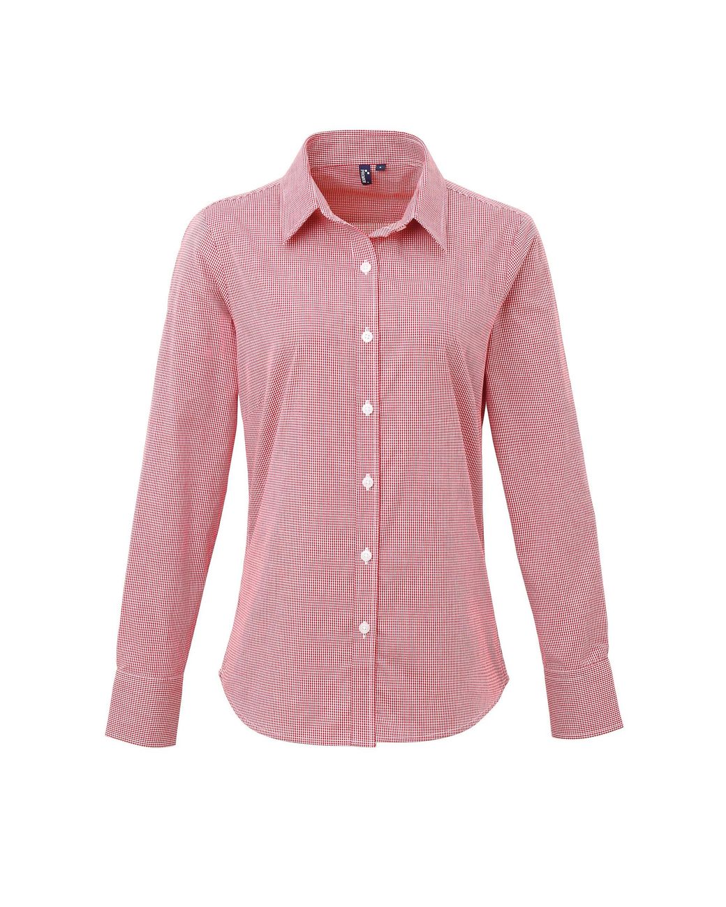 PREMIER Pink Ladies Microcheck Long Sleeve Shirt Cotton