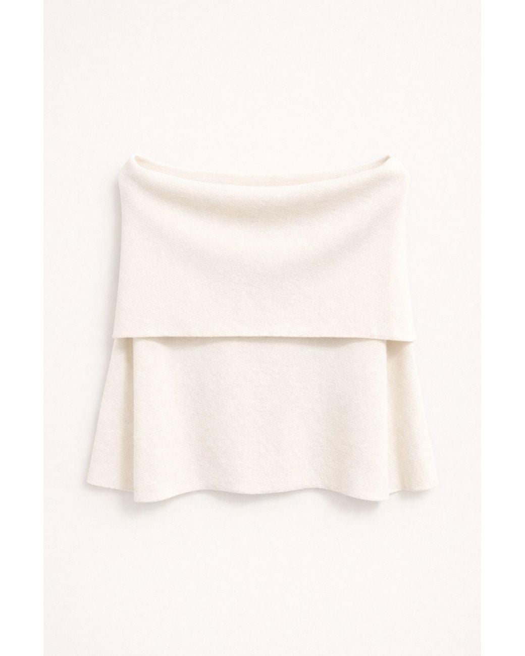 MixRay Natural Oversized Ribbed Knitwear Blouse With Madonna Collar