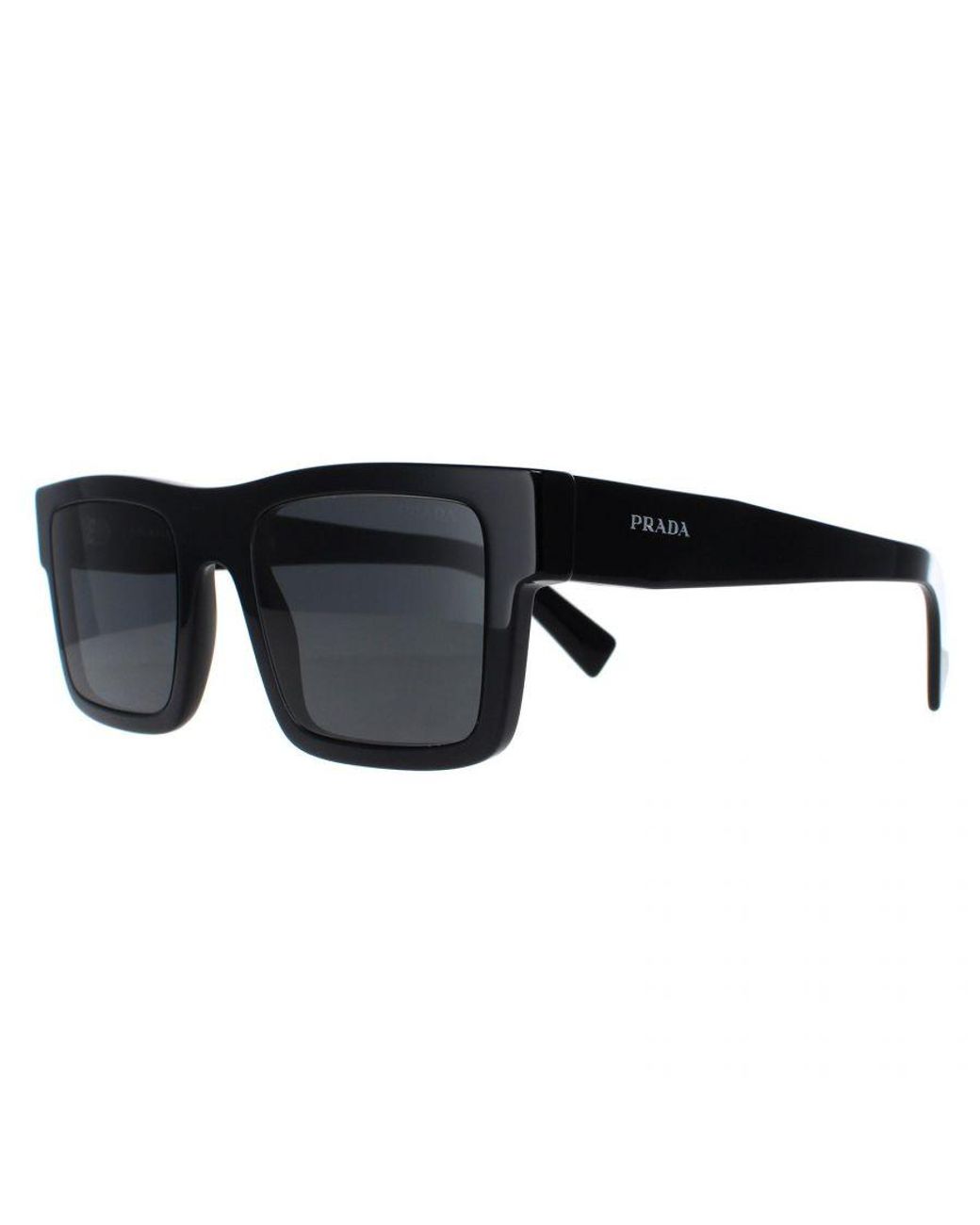 Prada Black Rectangle Dark Pr19Ws for men