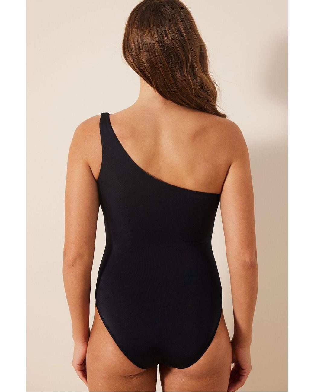 Penti Black Flower One Shoulder Swimsuit