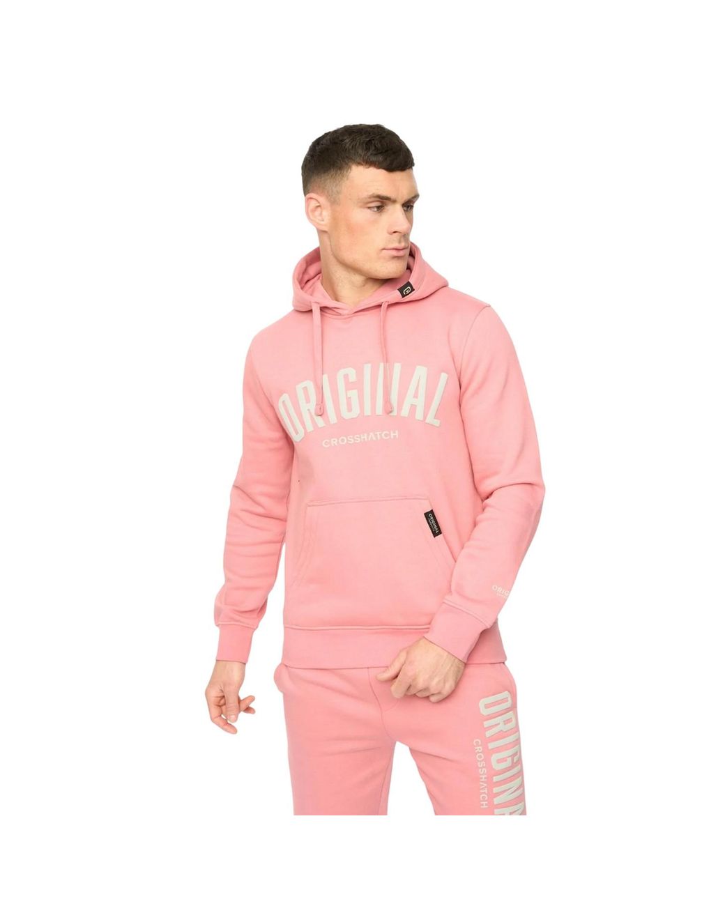 Crosshatch Pink Kensby Hoodie for men
