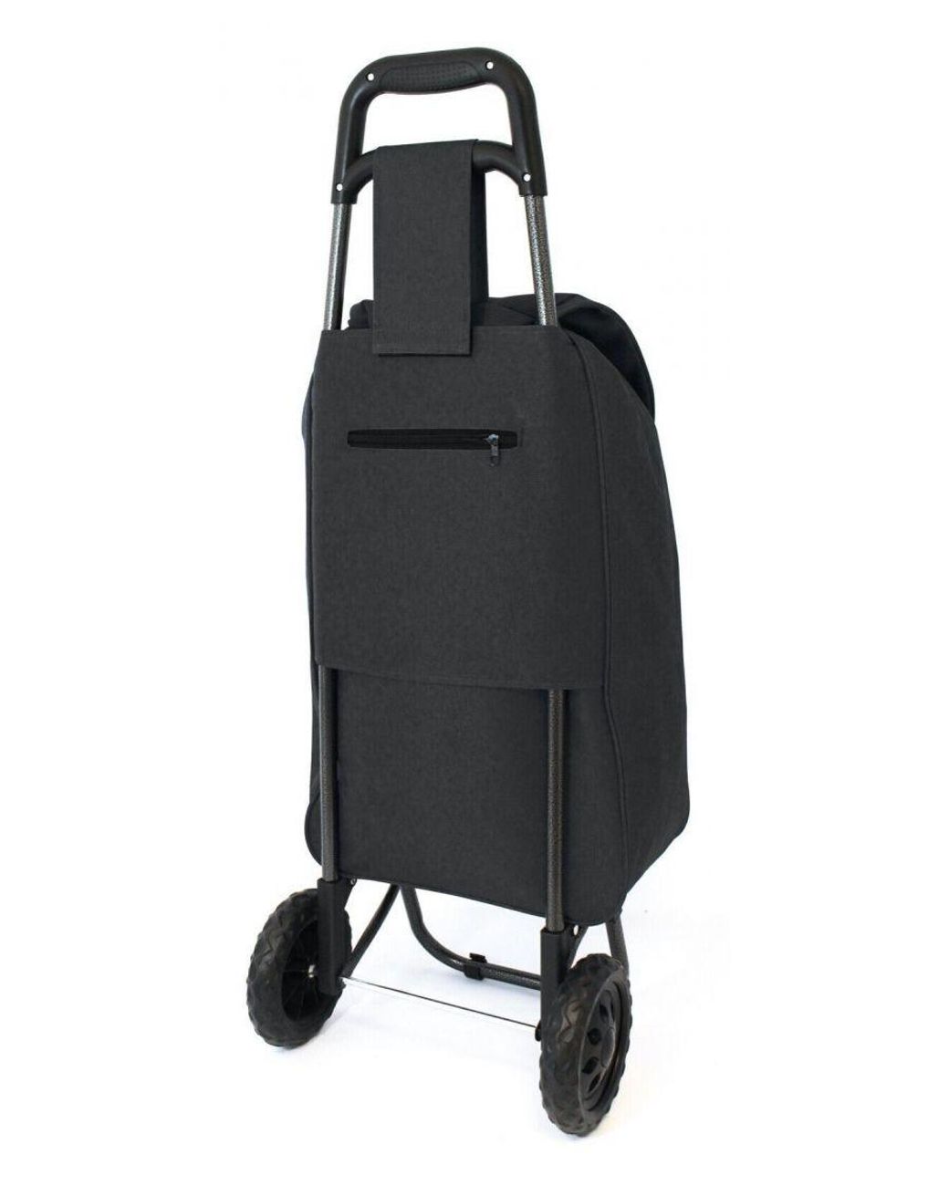 Infinity Leather Black 40L Lightweight Wheeled Folding Durable Cart Strong Grocery Bag Shopping Trolley