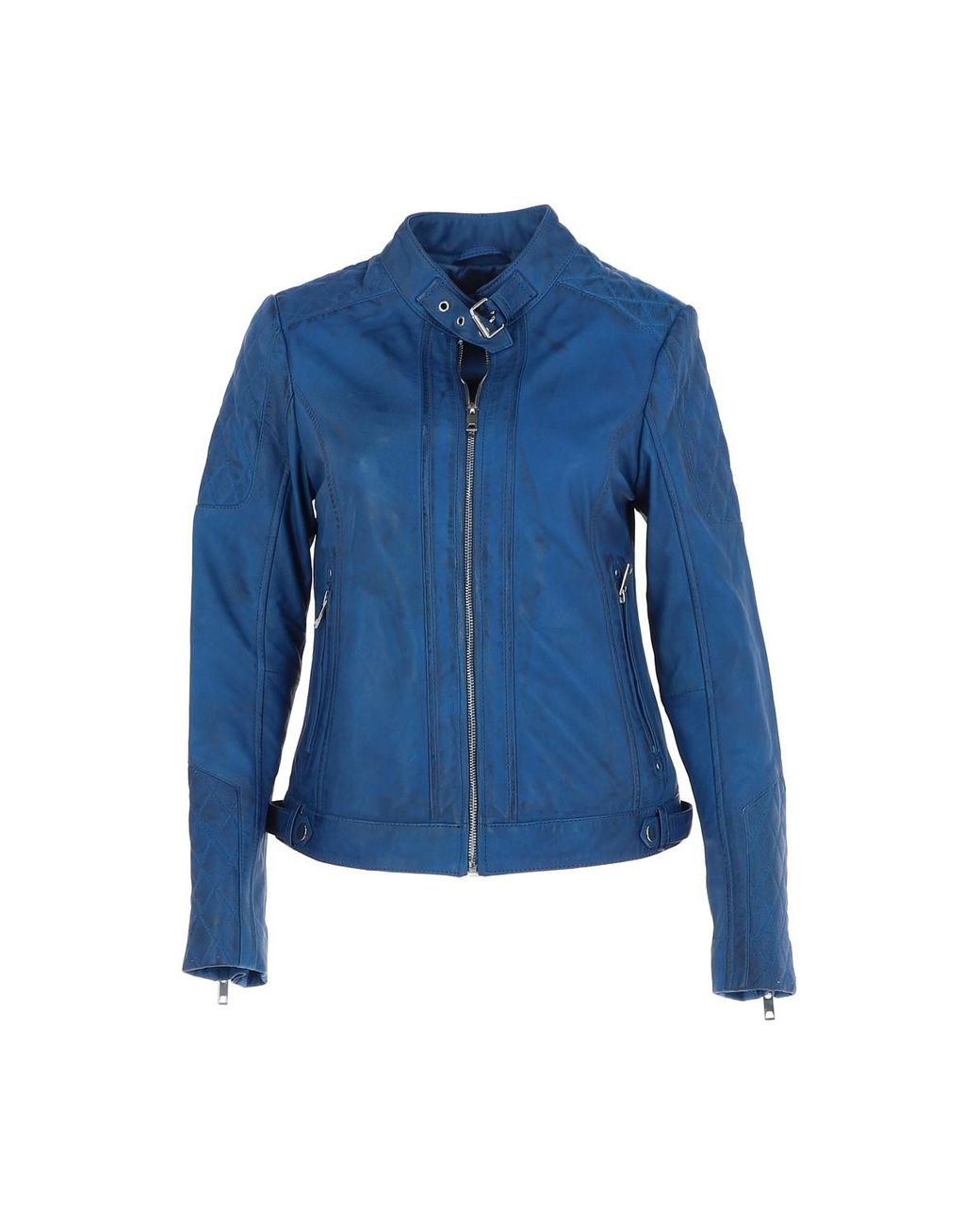 Ashwood Leather Blue 'Kore' Real Biker Jacket