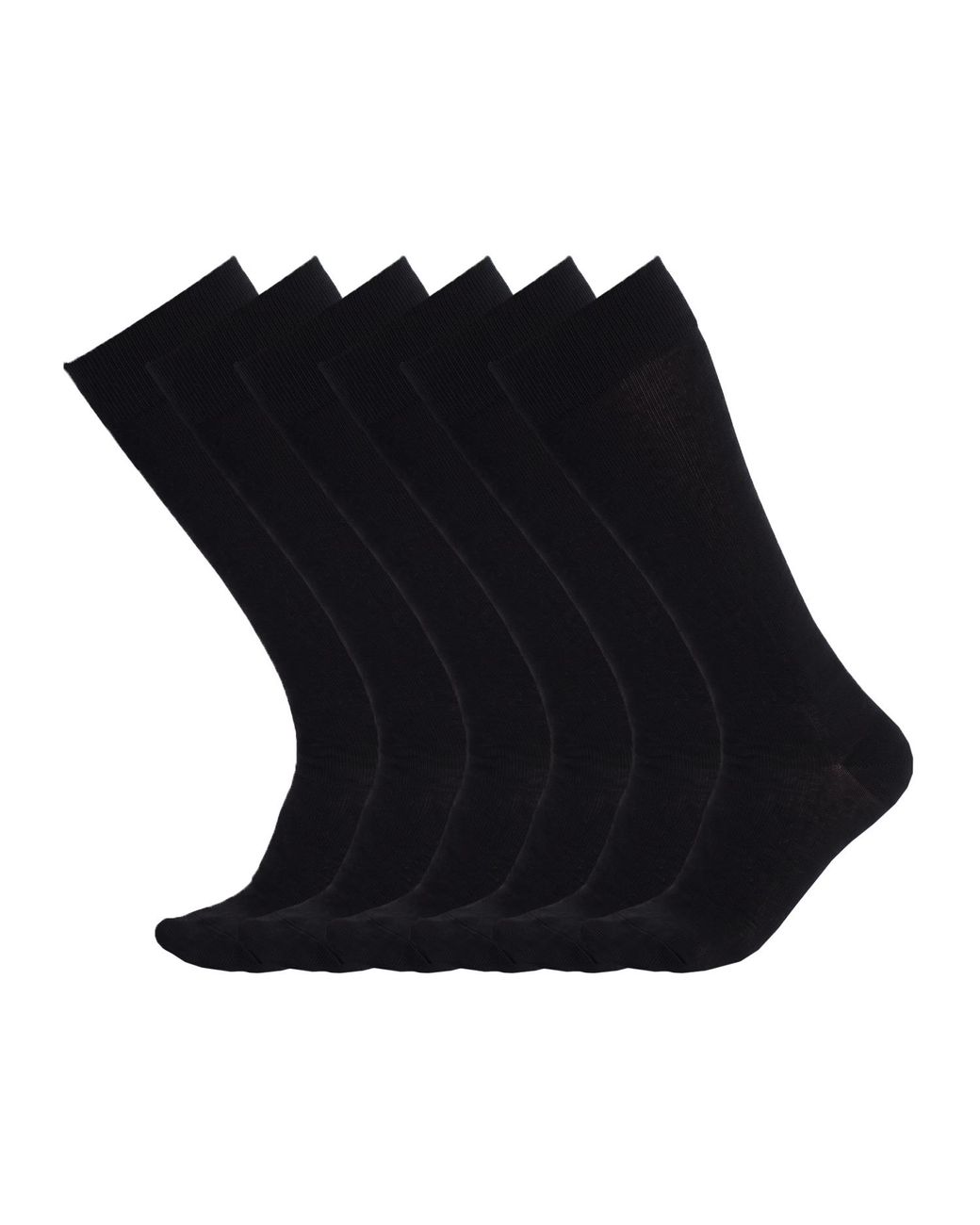 Pro Socks Black 6 Pairs Executive High-Top Seamless S17013 for men