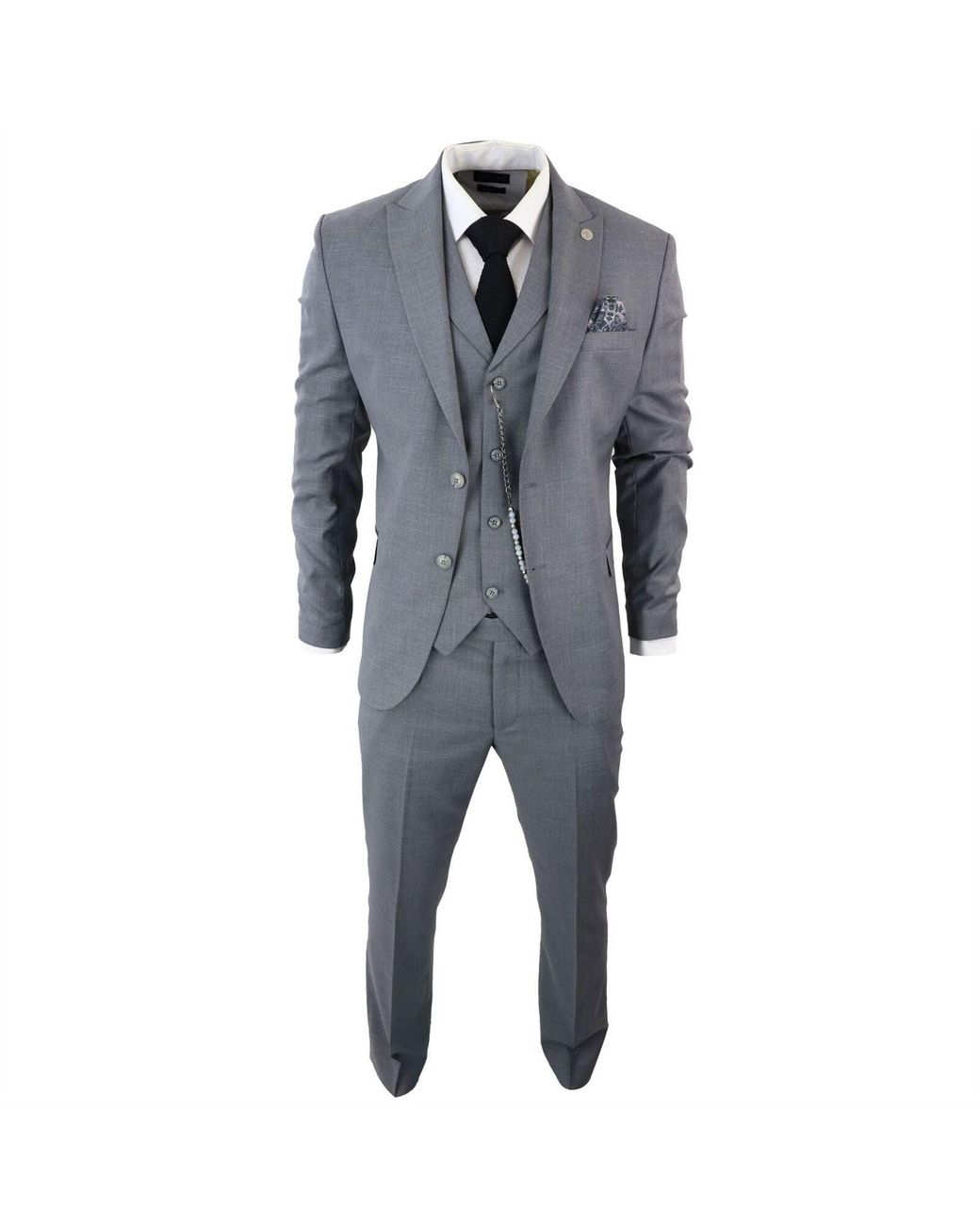 TruClothing Blue Classic 3-Piece Plain Suit for men