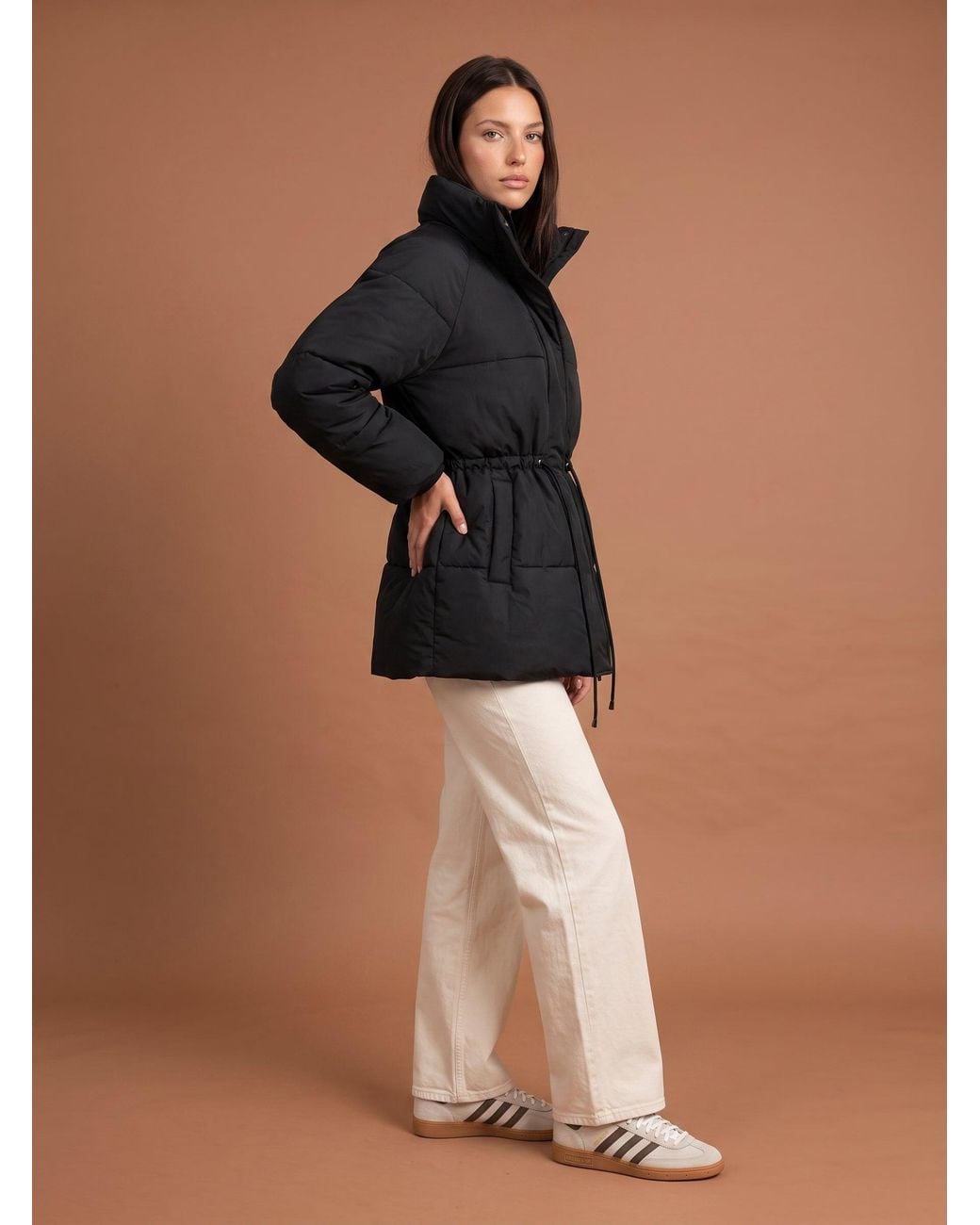 Urban Bliss Blue Waisted Puffer Coat