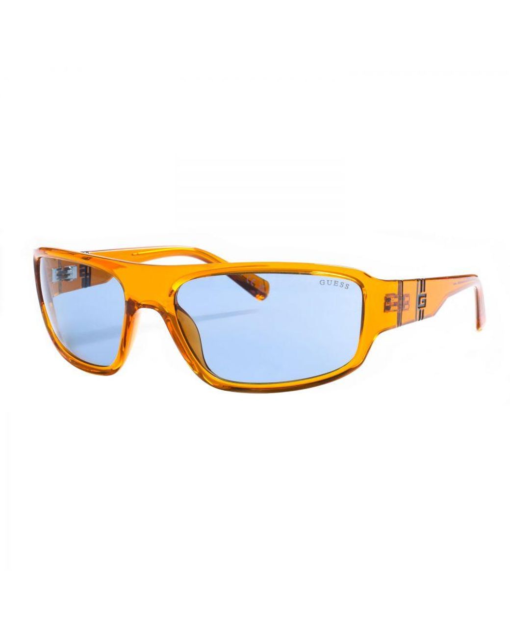 Guess Blue Acetate Sunglasses With Rectangular Shape Gu00080