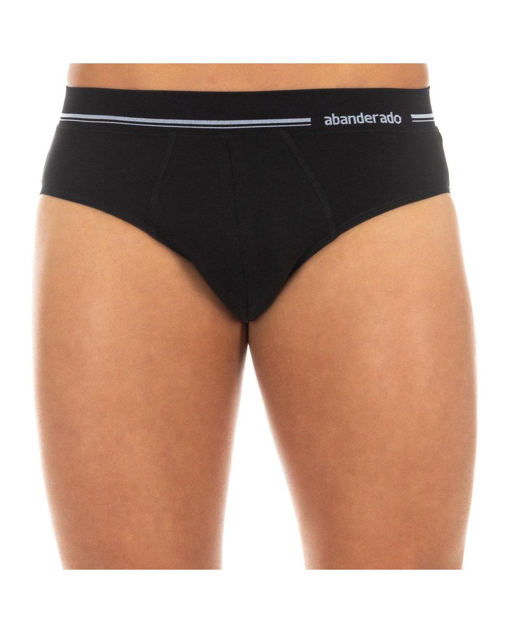 Abanderado Black Anatomical Front Breathable Fabric Brief A077H for men