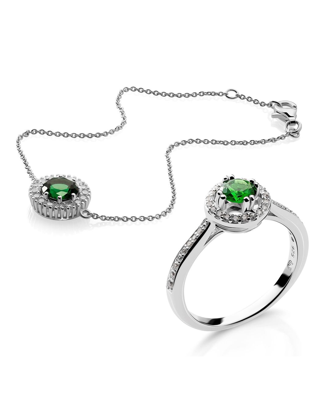 Orphelia Metallic 'Kaia' 925 Sterling Set: Bracelet + Ring