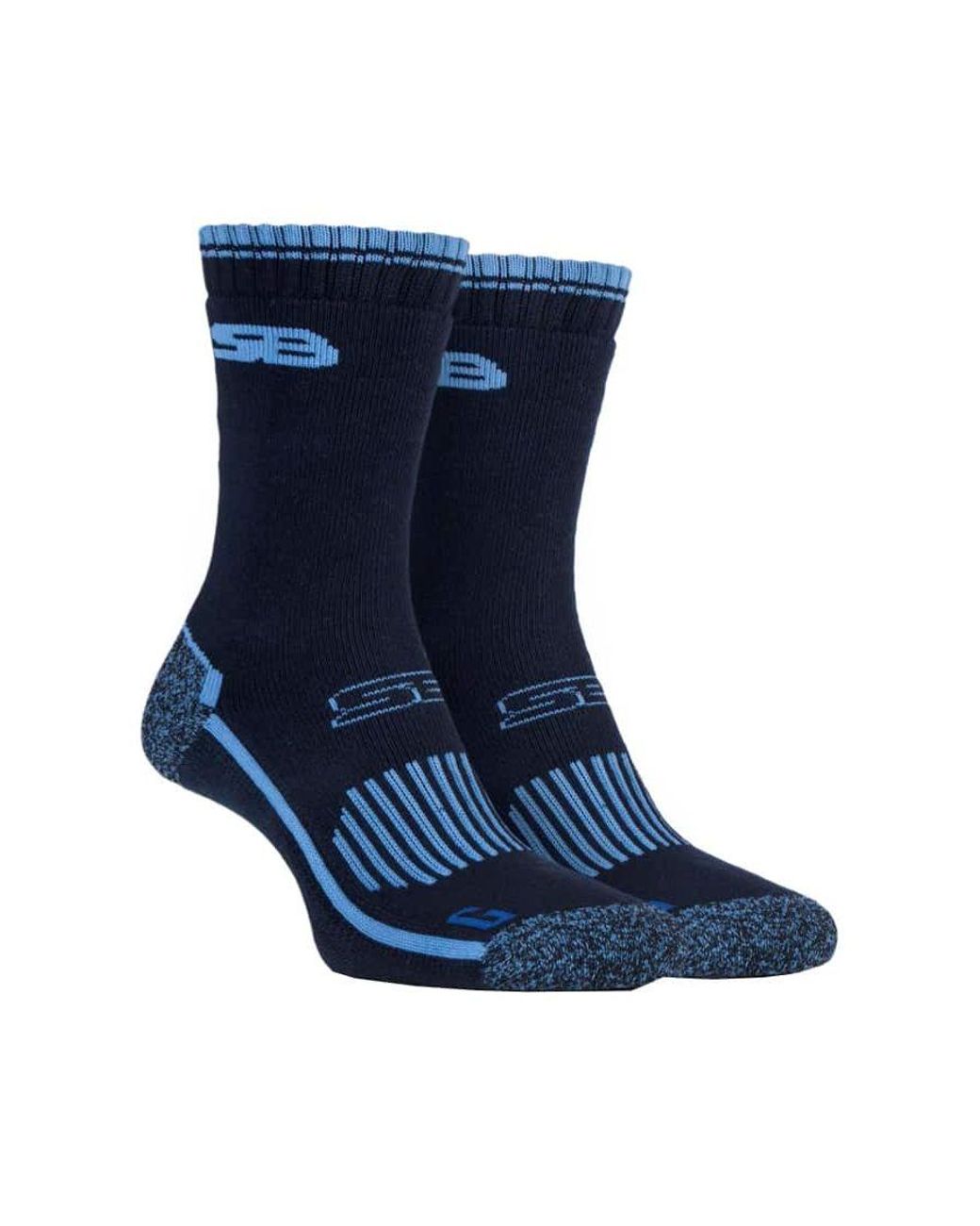 Storm Bloc Blue 2 Pairs Ladies Breathable Cotton Walking Socks With Arch Support