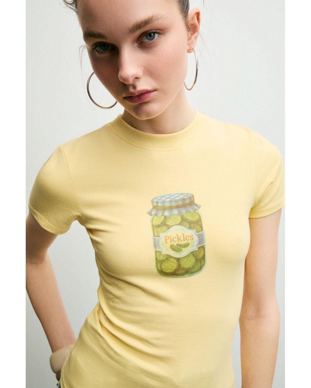 Grimelange Green Printed Slim Fit Crew Neck T-Shirt