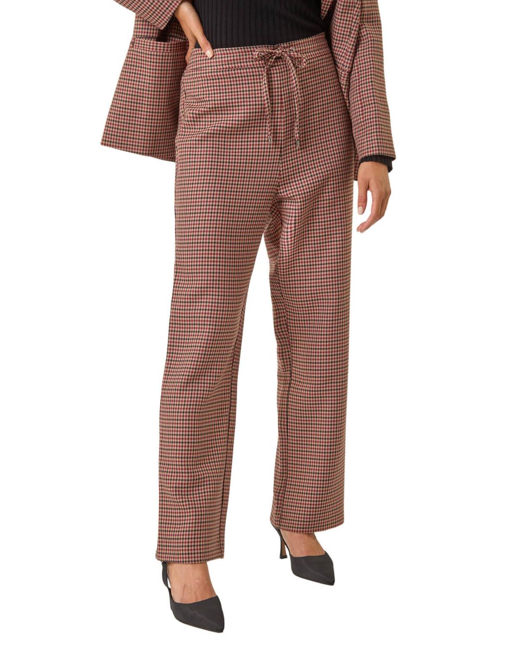 Roman Brown Petite Houndstooth Trouser
