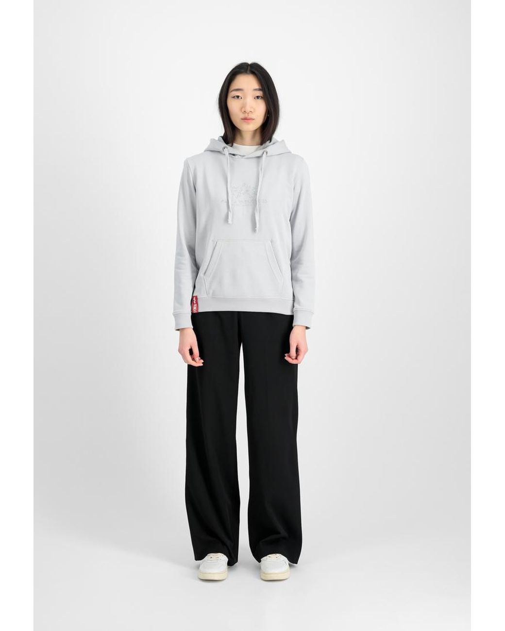 Alpha Industries White New Basic Hoodie Mit Glitzer
