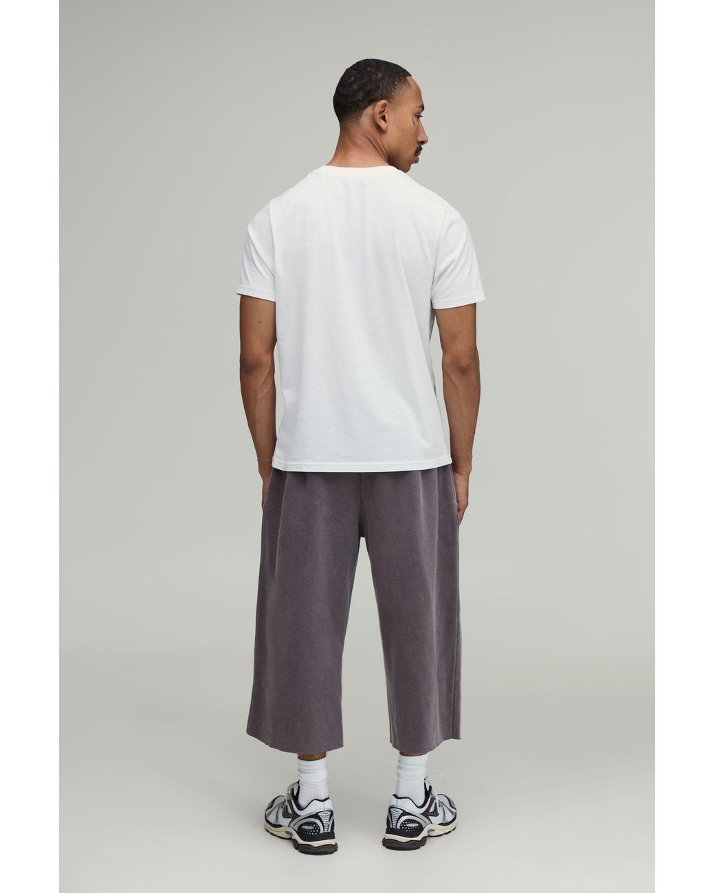 BoohooMAN Gray Longline Sport Jort for men