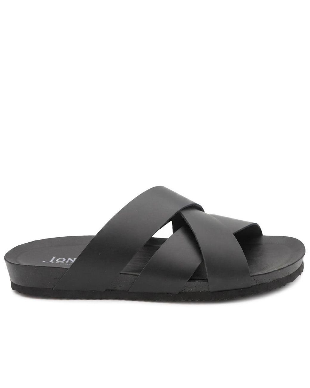 Jones Bootmaker Black Wallsend Leather Mule Sandals for men
