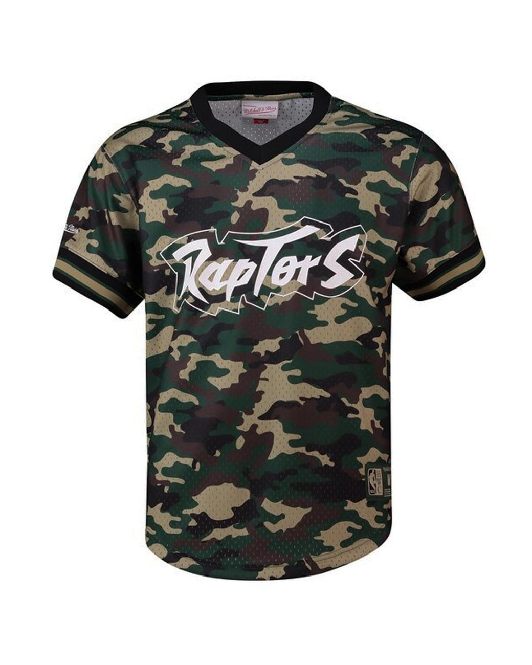 Mitchell & Ness Black Nba Toronto Raptor Camo Mesh T-Shirt for men