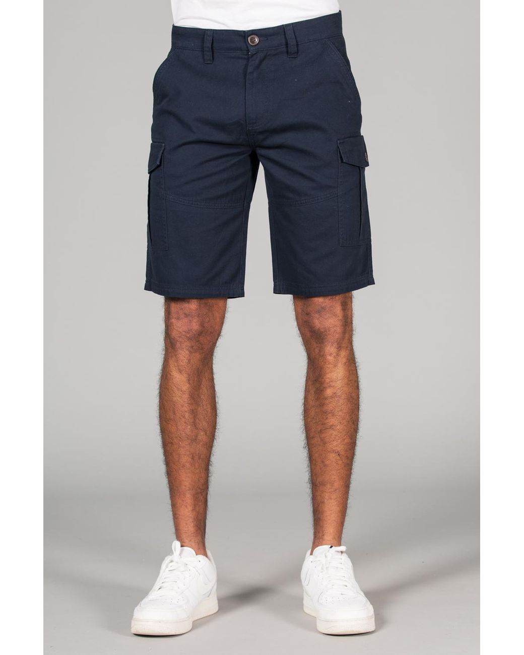 Tokyo Laundry Blue Cotton Cargo Shorts for men