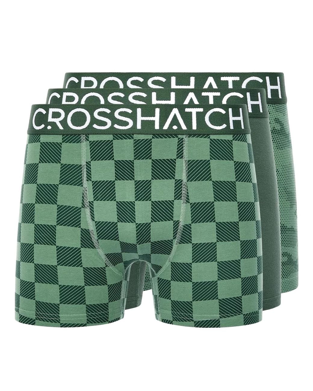 Crosshatch Green Bresler Boxer Shorts (Pack Of 3) for men
