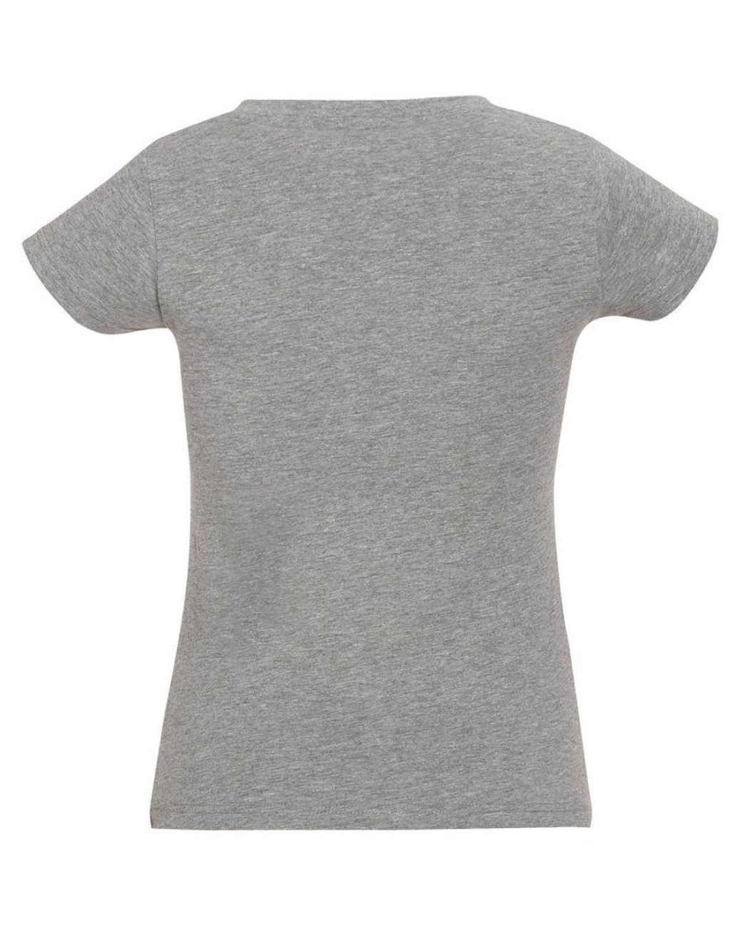 Sol's Gray Ladies Moon V Neck Short Sleeve T-Shirt Marl) Cotton