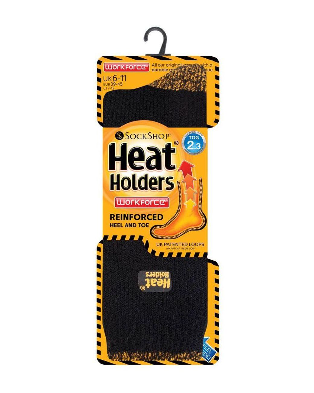 Heat Holders Blue 2.3 Tog Work Socks With Reinforced Heel And Toe for men