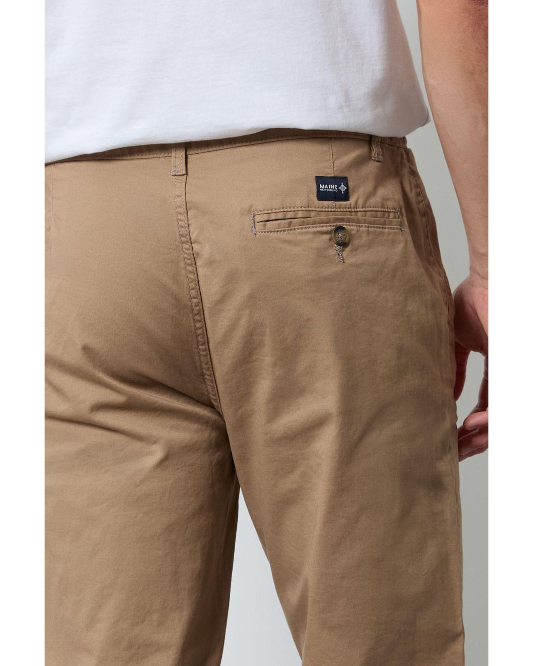 MAINE Brown Stone Premium Slim Fit Chino Trousers for men