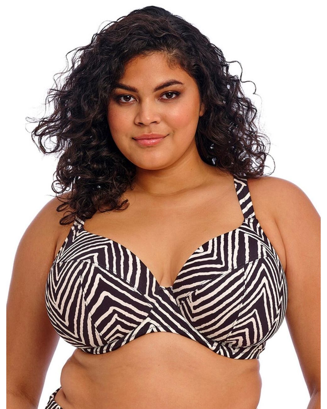 Elomi Black 802602 Fiji Falls Plunge Bikini Top