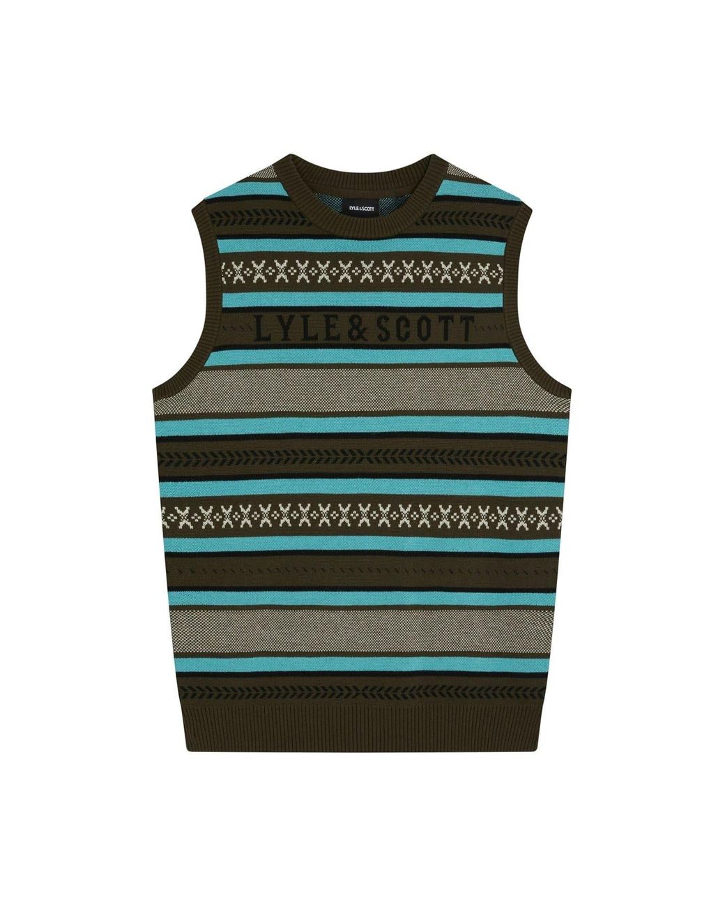 Lyle & Scott Green And Glen Fair Short Regular Fit Vest for men