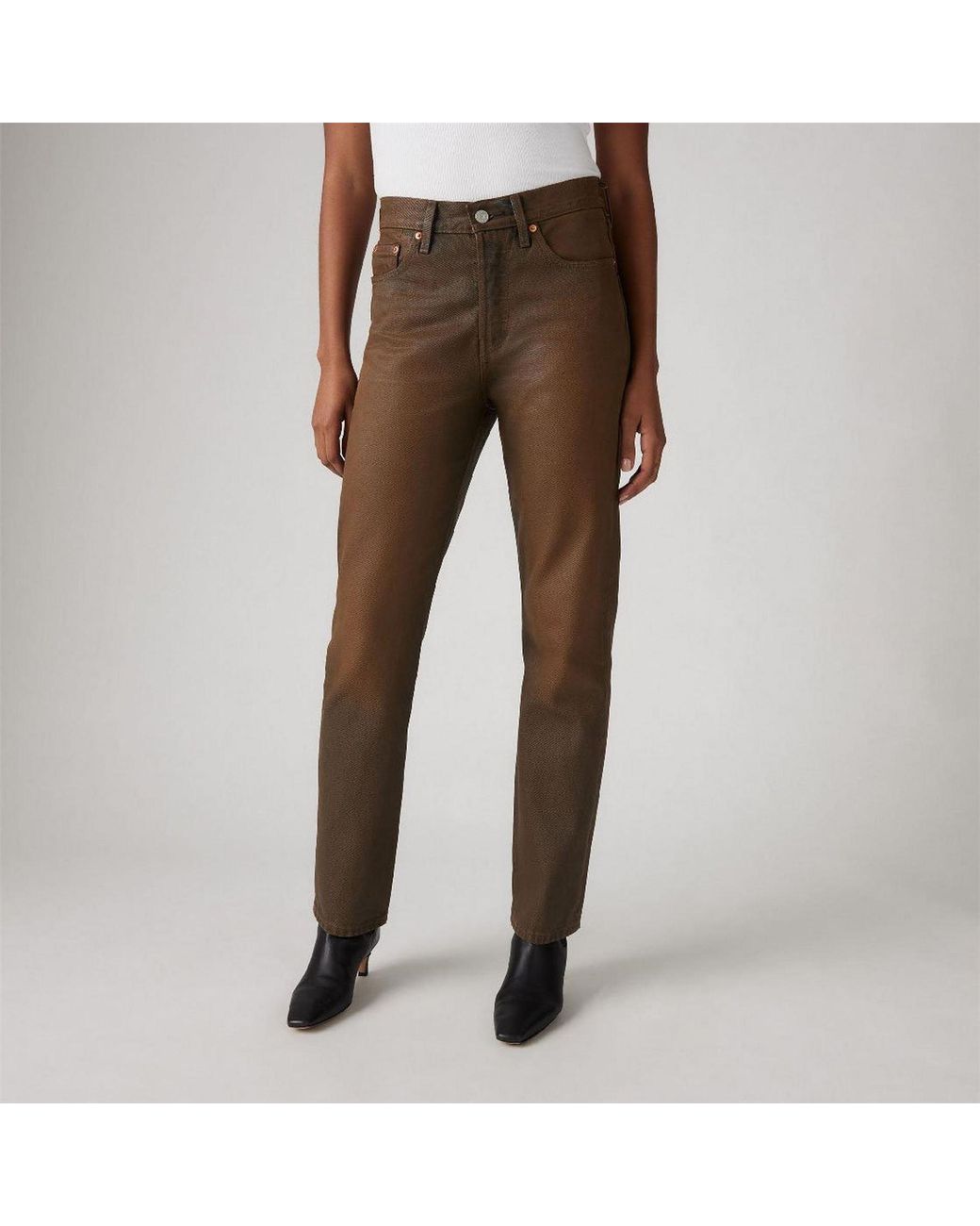 Levi's Brown Levi's 501 Straight Leg Five Pocket Jeans