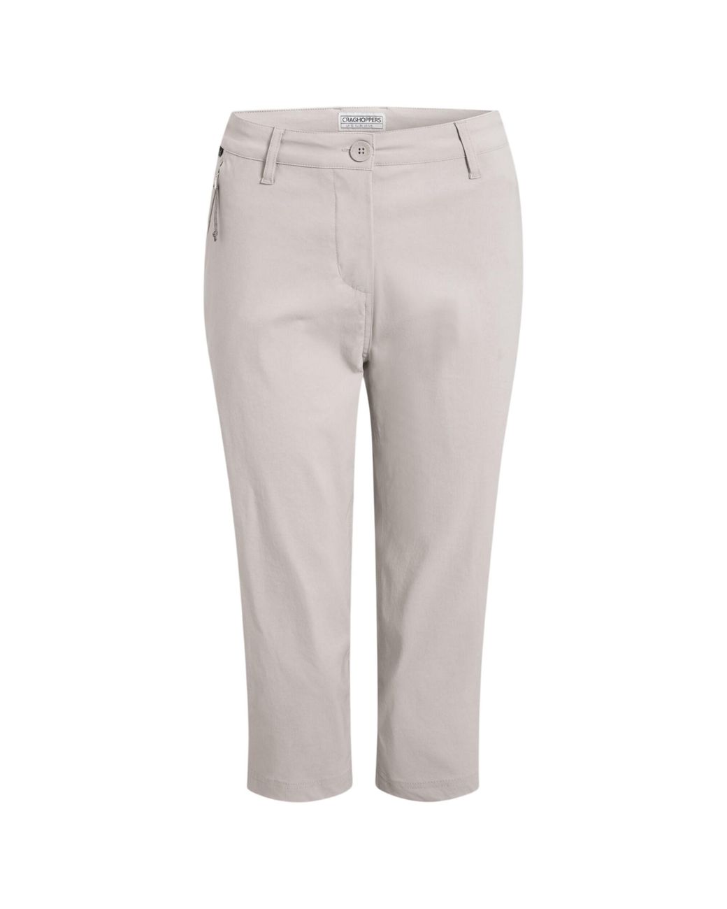 Craghoppers Gray Ladies Kiwi Pro Iii Cropped Trousers (Oyster)