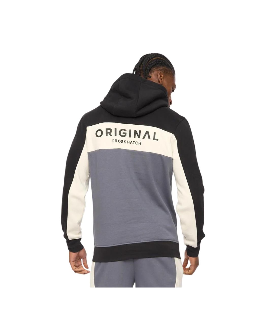 Crosshatch Black Castlebay Hoodie (Slate) for men