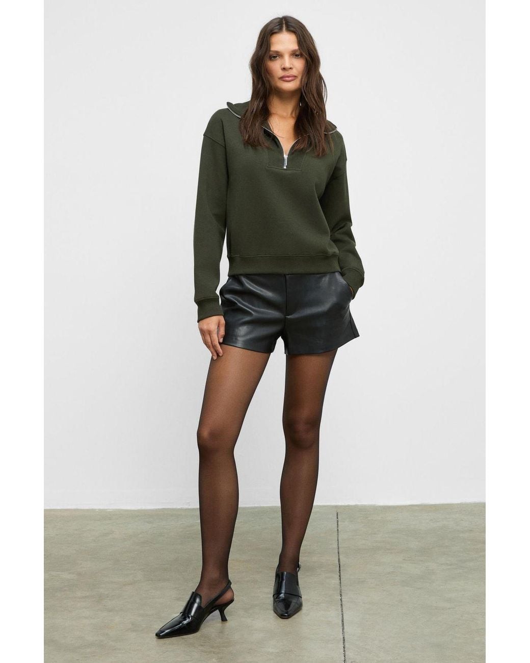Grimelange Green Half Zip Regular Sweatshirt