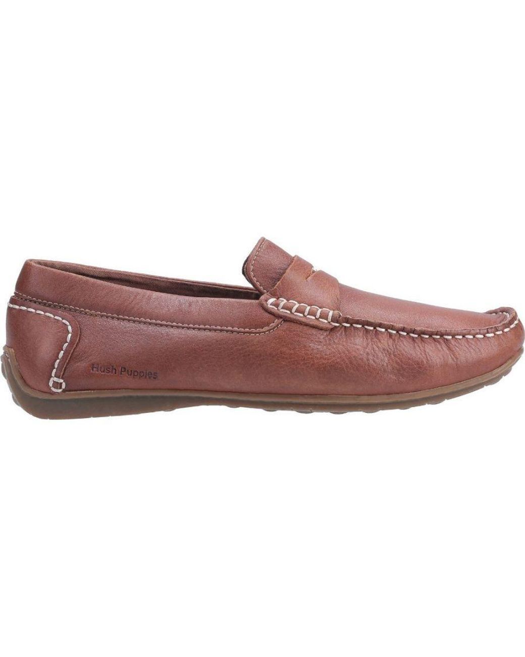Hush Puppies Red Roscoe Leather Slip On Loafer Shoes for men