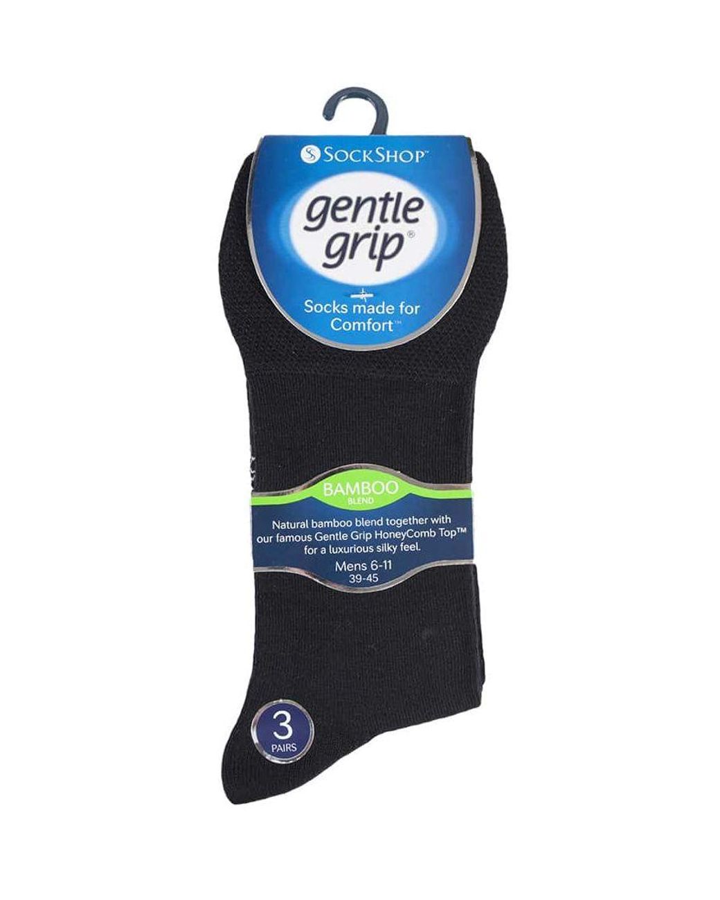 Gentle Grip Black Sock Shop for men