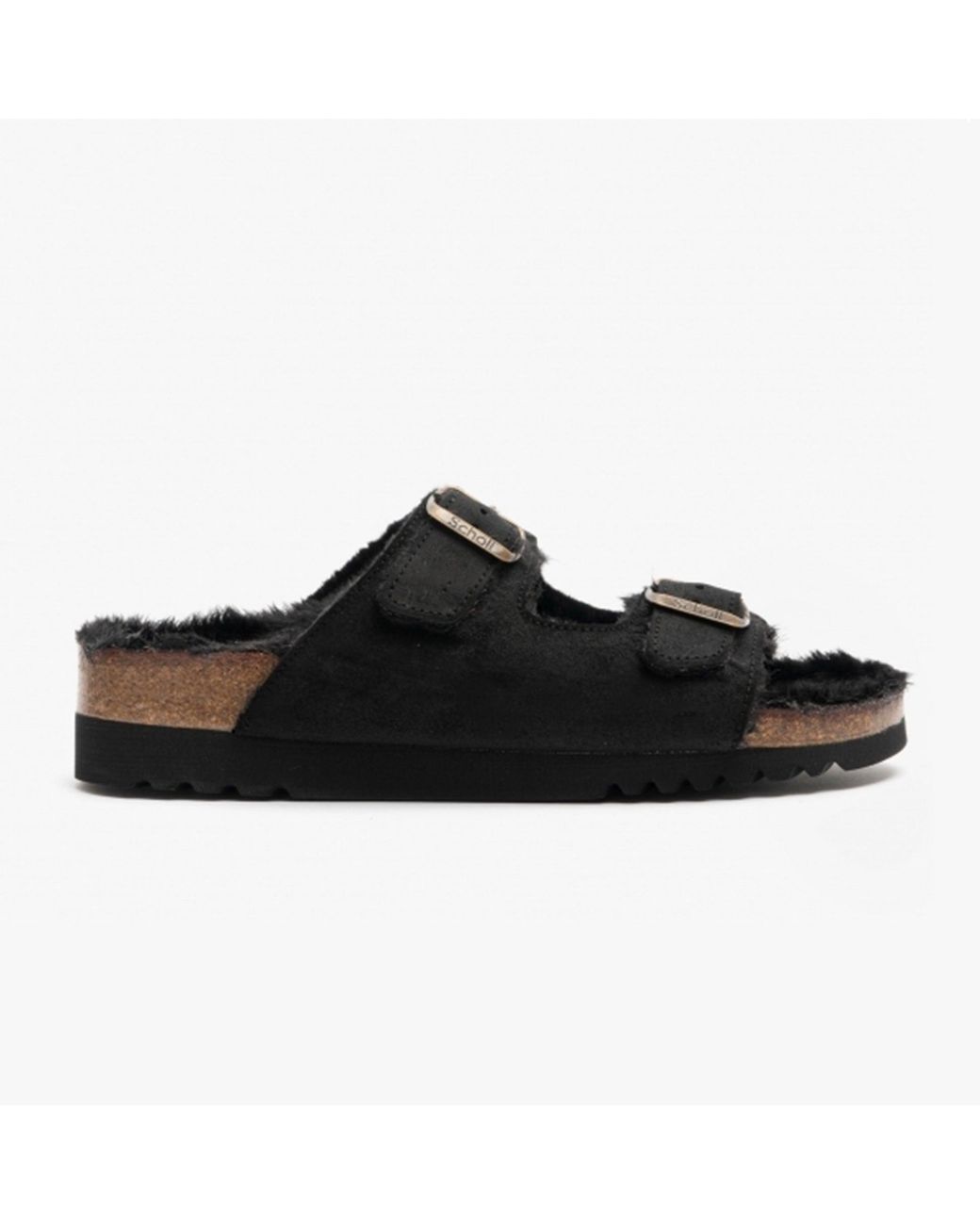 Scholl Black Missy Suede Mule Sandals